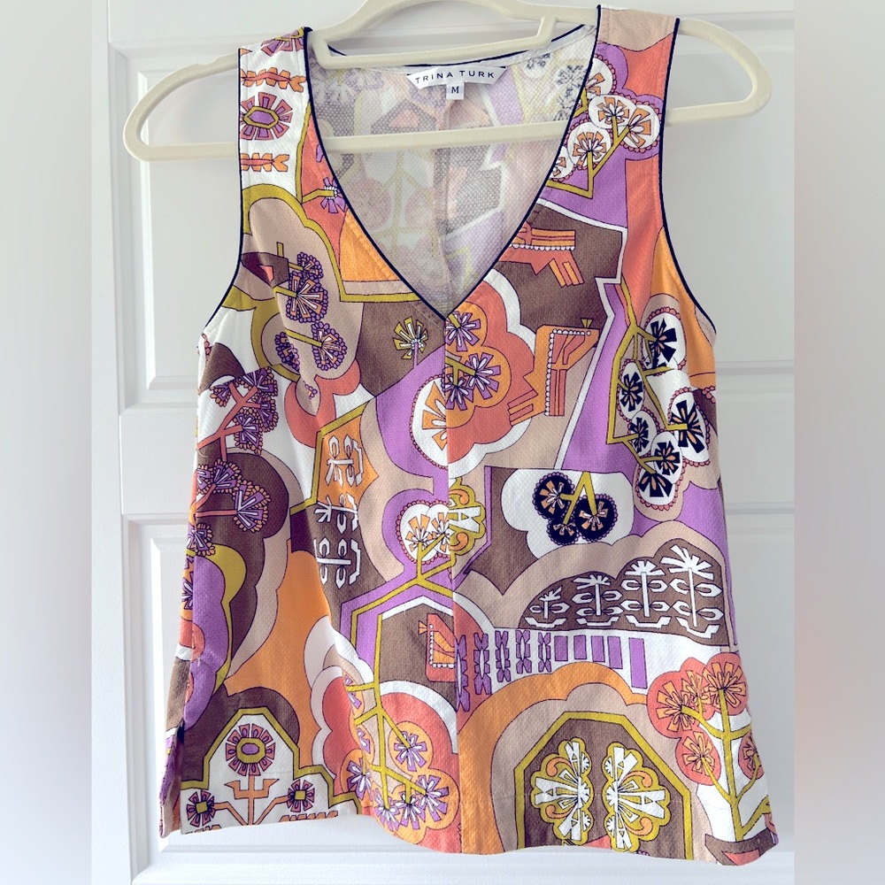 Trina Turk V-Neck Top M